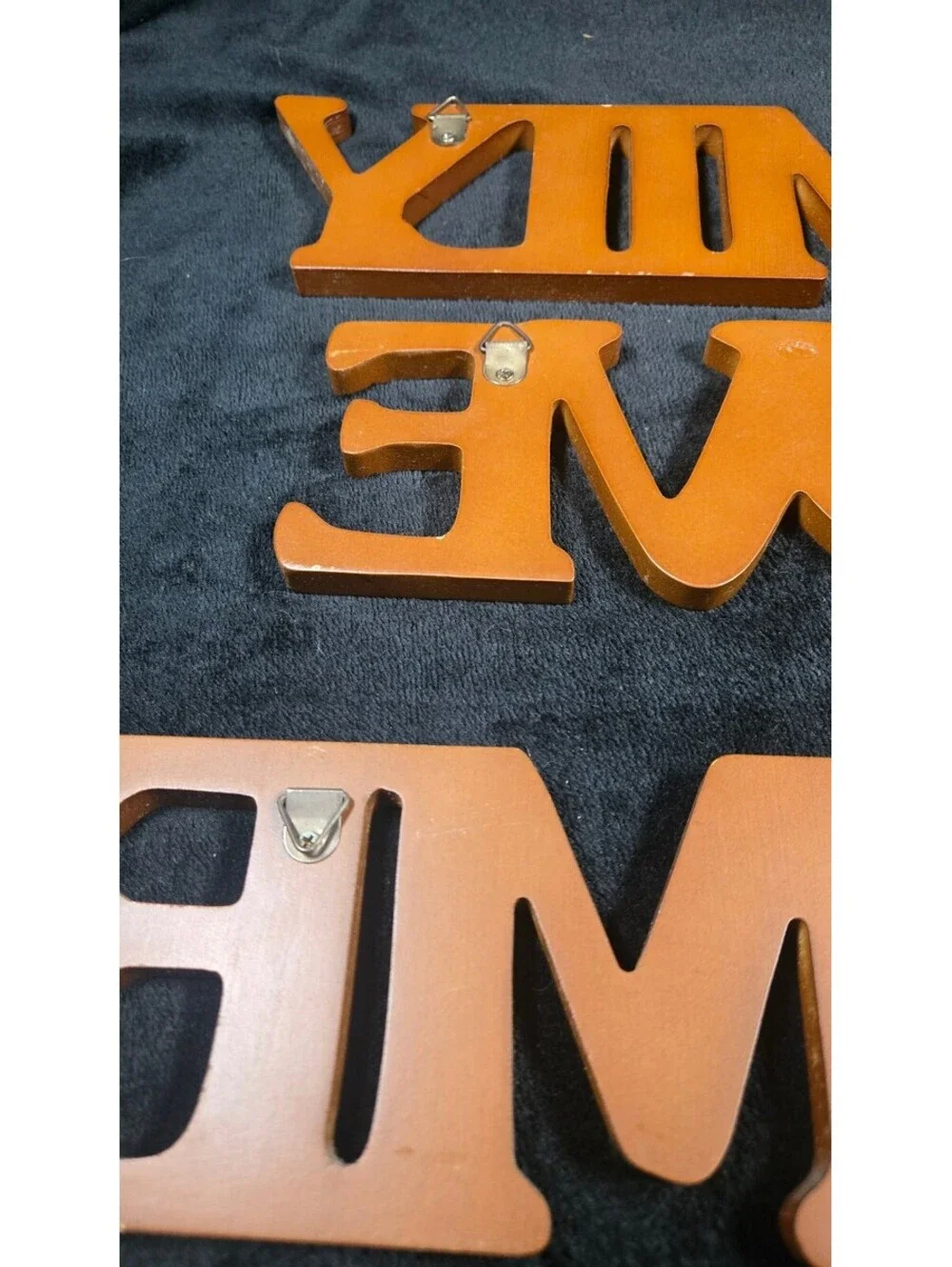 Wooden Wall Hanging Signs - Family, Love, Home - Brown Decorative Words